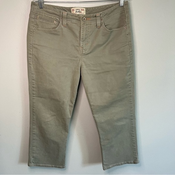 Levi Strauss Signature Straight Leg Cropped Pants Sz 12 Gray Work Casual - Picture 1 of 6